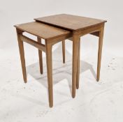 Mid-century Danish teak nest of two tables, both with KK stamp to base, largest 50cm x 42.5cm x 24.