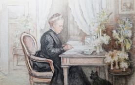 Mrs Alfred Sotheby  Charcoal and pastel drawing 