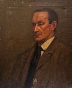 20th century school Half-length portrait of a gentleman, indistinctly inscribed lower right 'aged 22