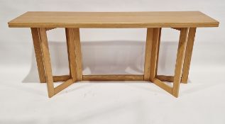 20th century Scandinavian folding dining table by ABJ of Denmark, 74cm high x 160cm wide x 40cm deep