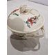 Late 18th century creamware two-handled sugar bowl and cover, perhaps Leeds, painted with rose and - Image 2 of 24