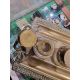 Late Victorian/early Edwardian brass inkstand with two brass-topped glass inkwells, flanked by a - Image 4 of 10