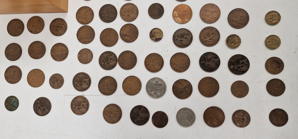 Box of early 20th century British coinage, predominantly 1930's-50's George VI one pennies - Image 3 of 5