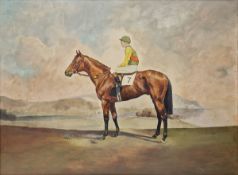 Sidney Dare (20th century) Oil on panel 'Ribocco with Lester Piggott up', signed lower right,