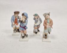 Four late 19th century Berlin-style porcelain figures emblematic of months of the year, spurious