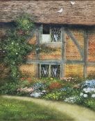 David Pritchard (20th century school) Watercolour and gouache Partial exterior view of red bricked