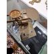 Late Victorian/early Edwardian brass inkstand with two brass-topped glass inkwells, flanked by a - Image 9 of 10