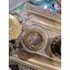 Late Victorian/early Edwardian brass inkstand with two brass-topped glass inkwells, flanked by a - Image 5 of 10