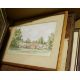Assorted framed modern tapestries, a picture frame, various framed prints, a watercolour of a rustic - Image 5 of 9