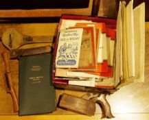 Vernier calliper within a canvas case, a slide rule, a Foldex multi-sectional map Great Britain