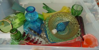 Various mid-20th century art glass vases, one labelled France on base, a Price Brothers china