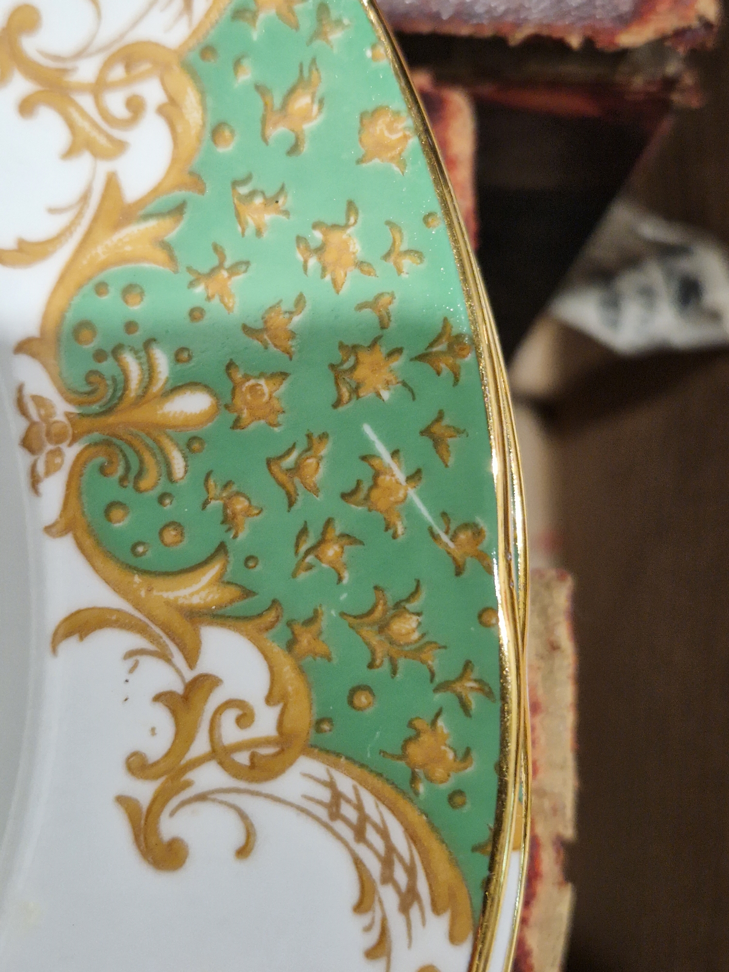 Paragon bone china Rockingham Green pattern part dinner service, printed black marks, comprising a - Image 3 of 14