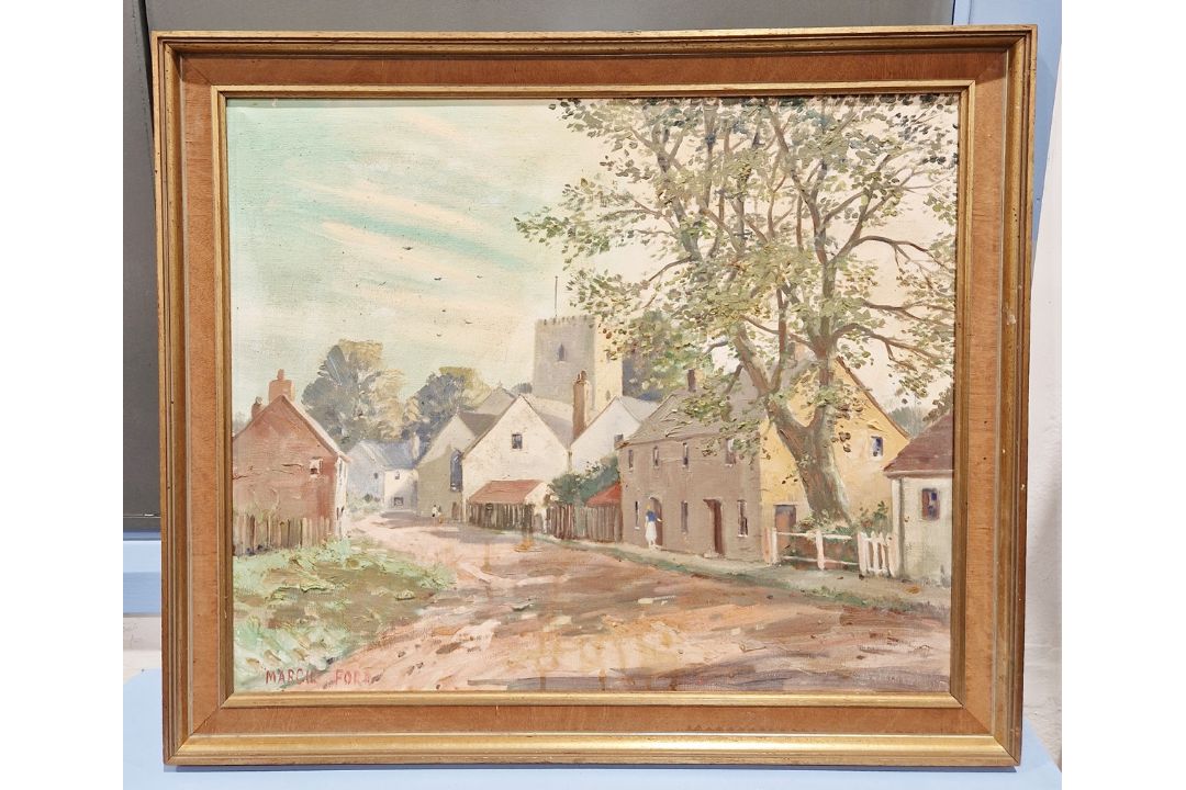 Marcus Ford  Oil on canvas "Folkton - Yorks", street scene, signed and titled verso, 49.5cm x - Image 2 of 18