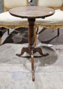 Small antique oak circular tripod table
