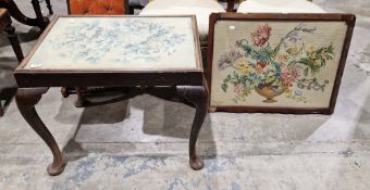 Late 19th/early 20th century coffee table of rectangular form with needlework tapestry set top,