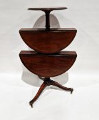 Late 19th/early 20th century mahogany three-section dumb waiter with two sections being drop flap
