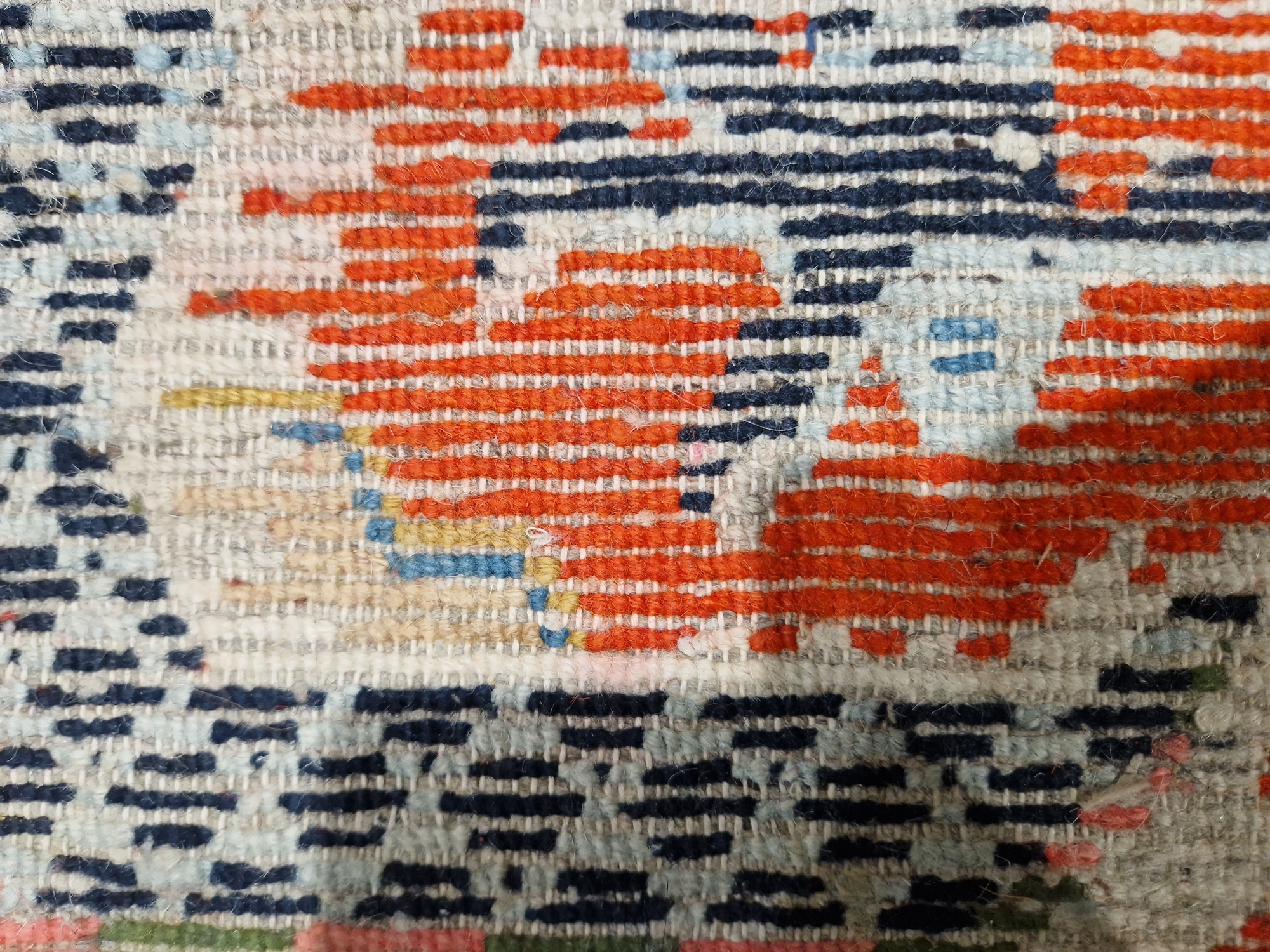 Pair of Chinese style rugs, possibly Tibetan, the central panel with two dragons chasing flaming - Image 44 of 88