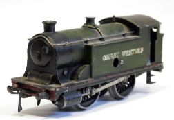Clockwork 0-4-0 Great Western tank locomotive (appears repainted)