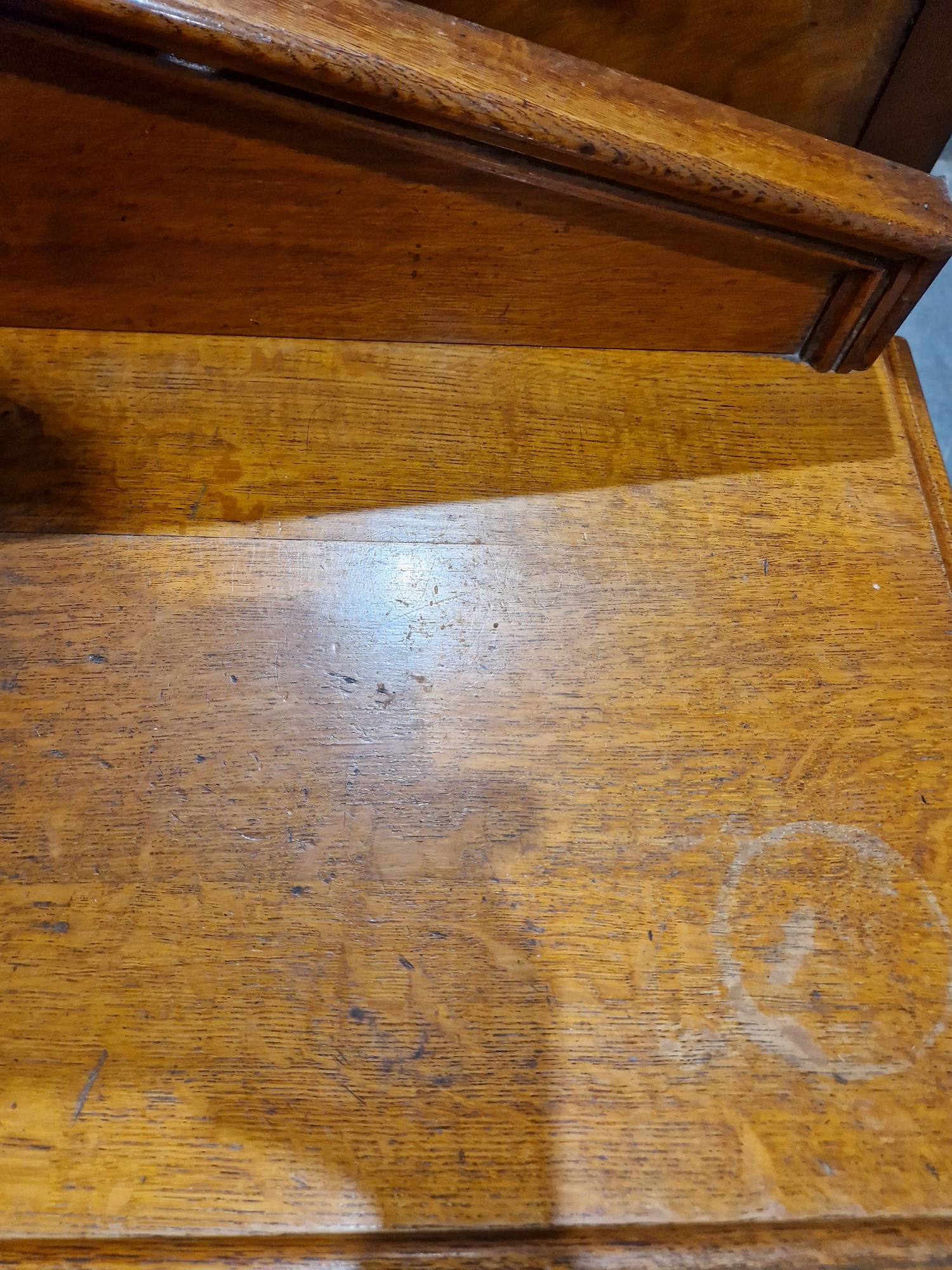 Late 19th/early 20th century oak Gothic style hall table with single drawer to one side, raised on - Image 5 of 19