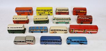 Quantity of Playworn Dinky Buses to include 29C AEC Double Decker Bus, 290 Double Decker Bus, Luxury