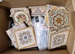 Large collection of fireplace tiles, late 19th/early 20th century including Minton examples, various