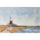 David Gapper (20th century) Watercolour Coastal scene with moored boats and figures on shoreline, - Image 2 of 4