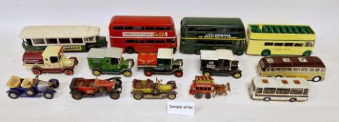 Large quantity of diecast model vehicles to include Solido A.EC Double decker RT London country,