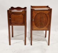A late 19th century/early 20th century mahogany bedside cabinet, the single door opening to reveal