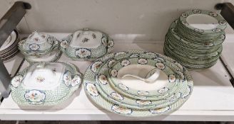 Early-mid 20th century Wedgwood pottery Louvre pattern part dinner service, printed and painted with