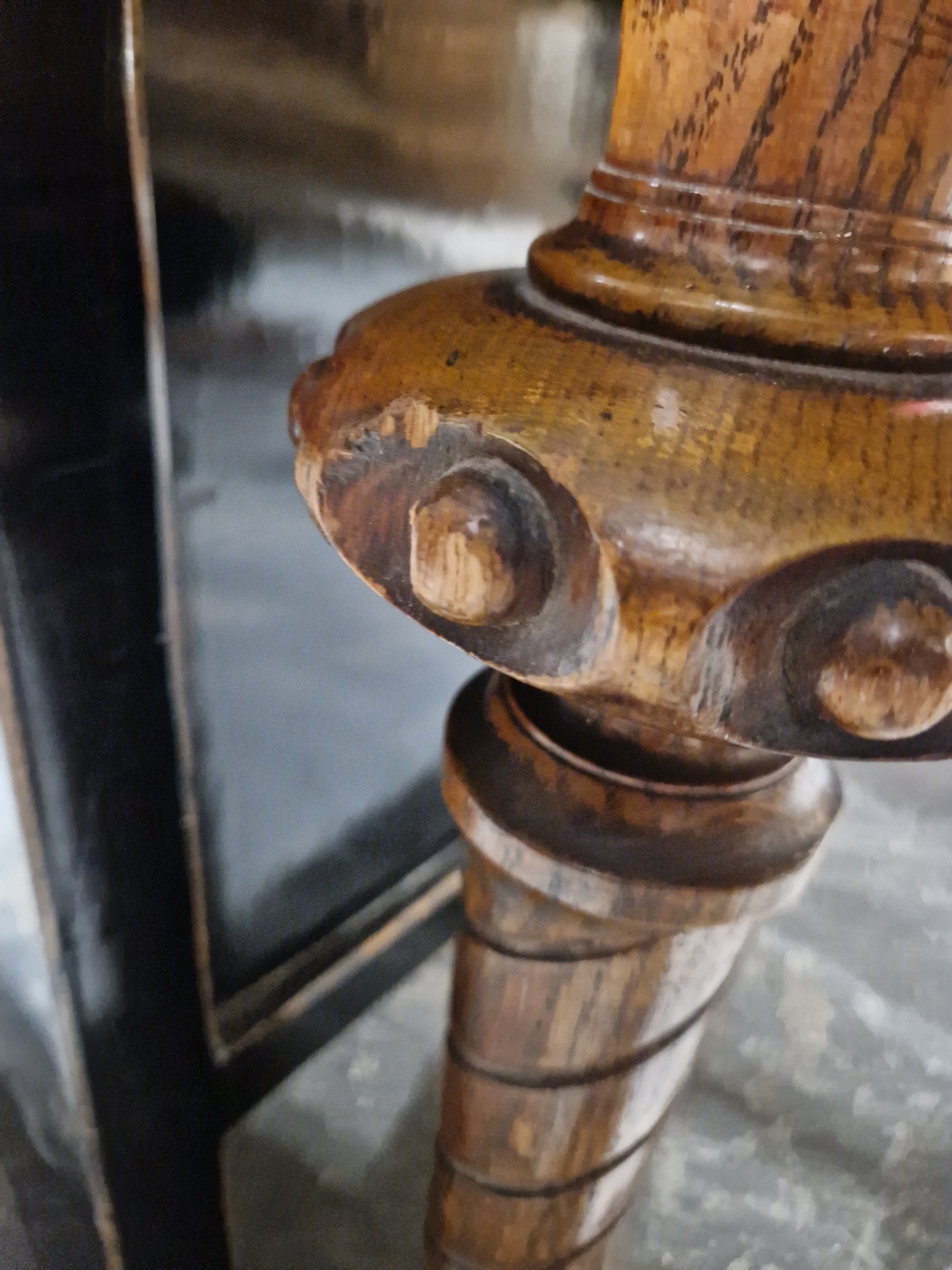 Late 19th/early 20th century oak Gothic style hall table with single drawer to one side, raised on - Image 15 of 19