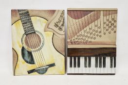 Two stoneware studio pottery plaques of rectangular form by Cat King, one moulded in low relief