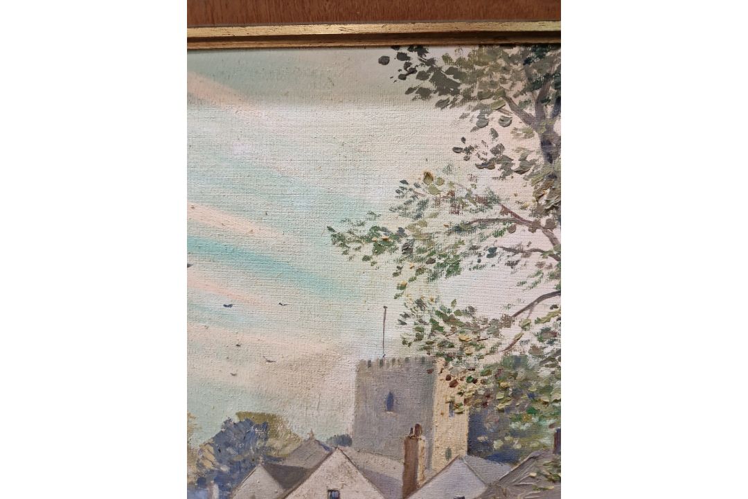 Marcus Ford  Oil on canvas "Folkton - Yorks", street scene, signed and titled verso, 49.5cm x - Image 7 of 18