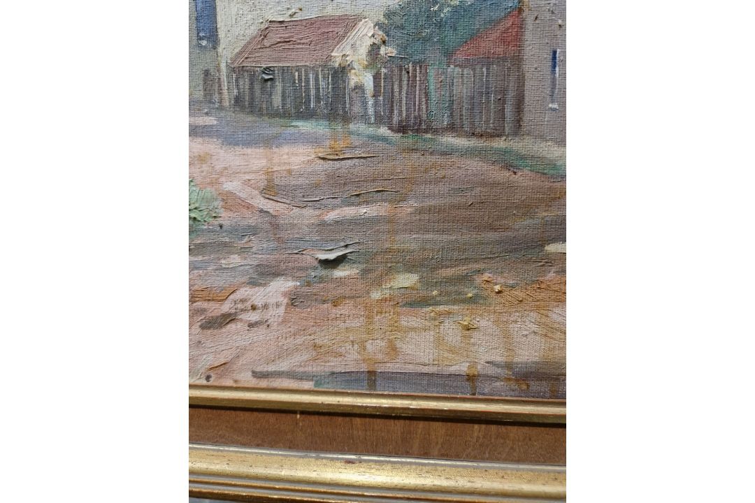 Marcus Ford  Oil on canvas "Folkton - Yorks", street scene, signed and titled verso, 49.5cm x - Image 18 of 18