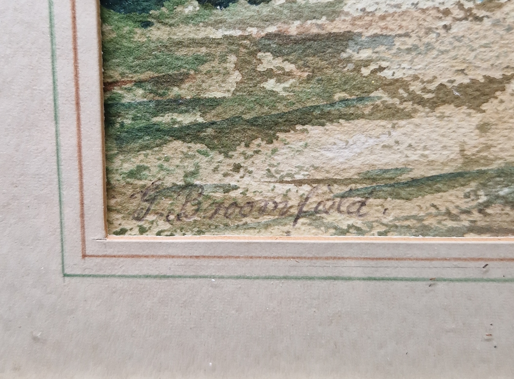 G Broomford (20th century) Watercolour Woodland scene with path, signed lower left, framed and - Image 6 of 8