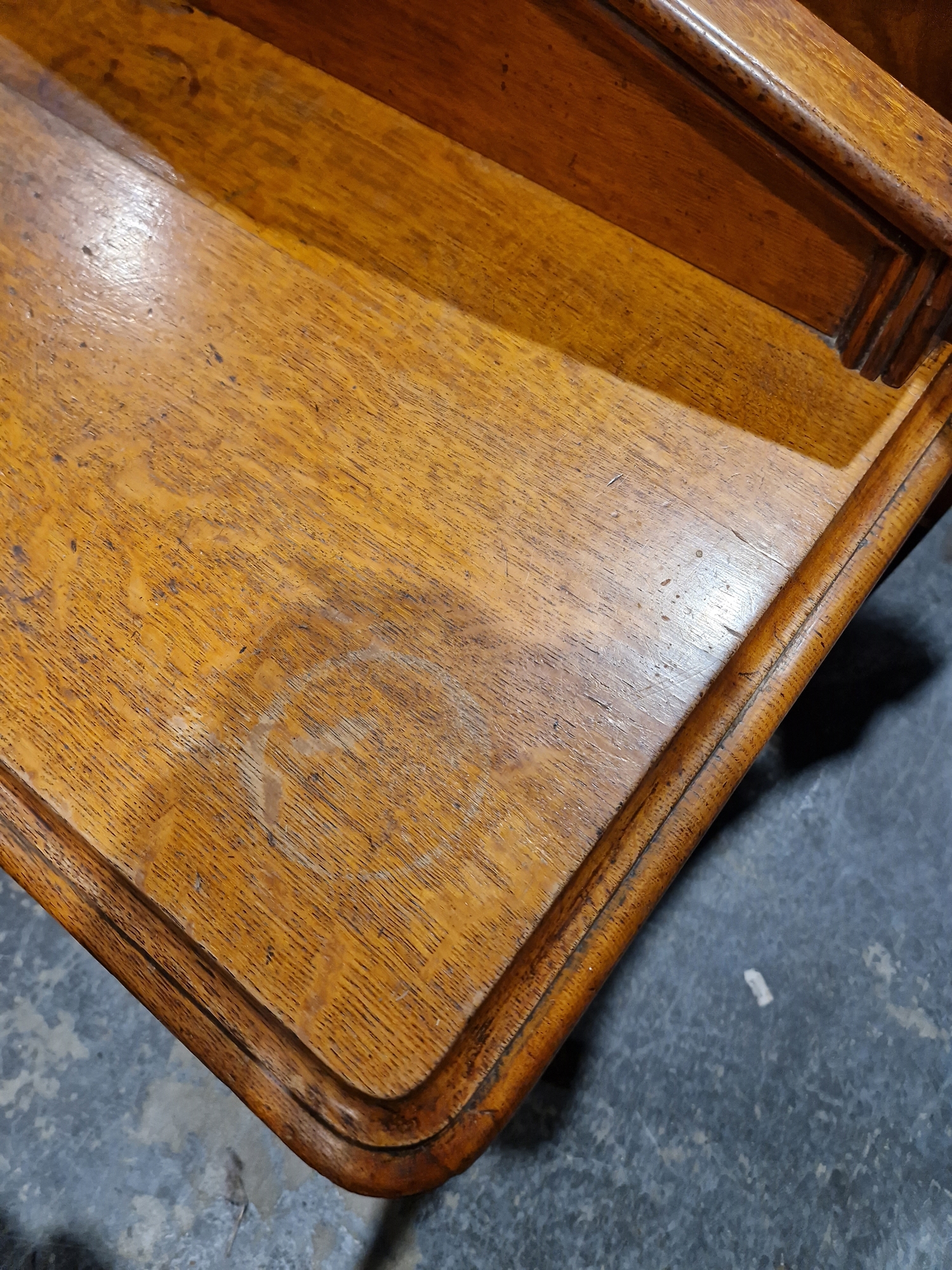 Late 19th/early 20th century oak Gothic style hall table with single drawer to one side, raised on - Image 6 of 19