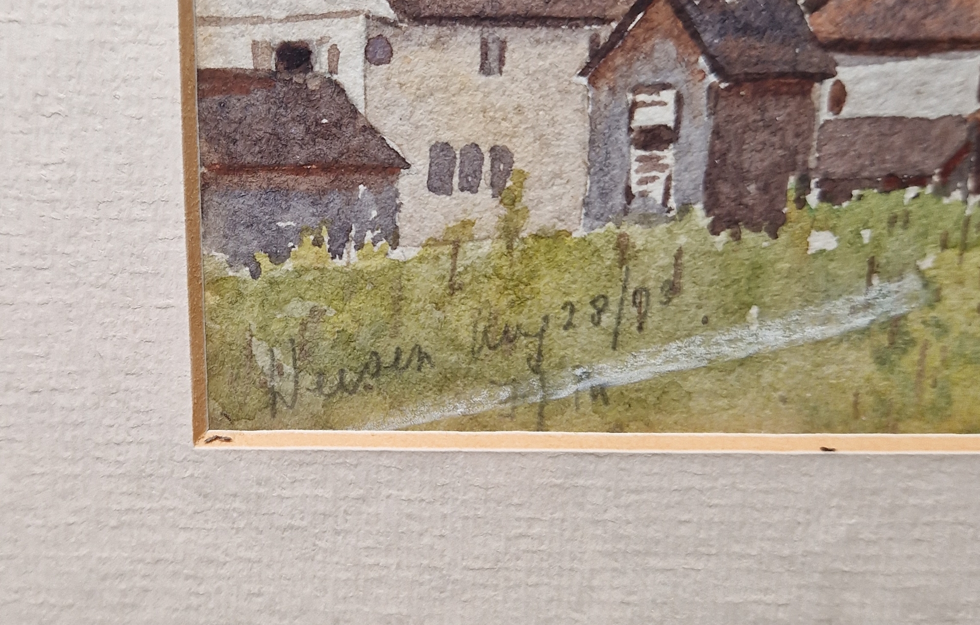 G Broomford (20th century) Watercolour Woodland scene with path, signed lower left, framed and - Image 7 of 8