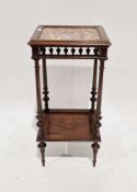 Late 19th/early 20th century mahogany jardiniere stand of rectangular form with marble set top,