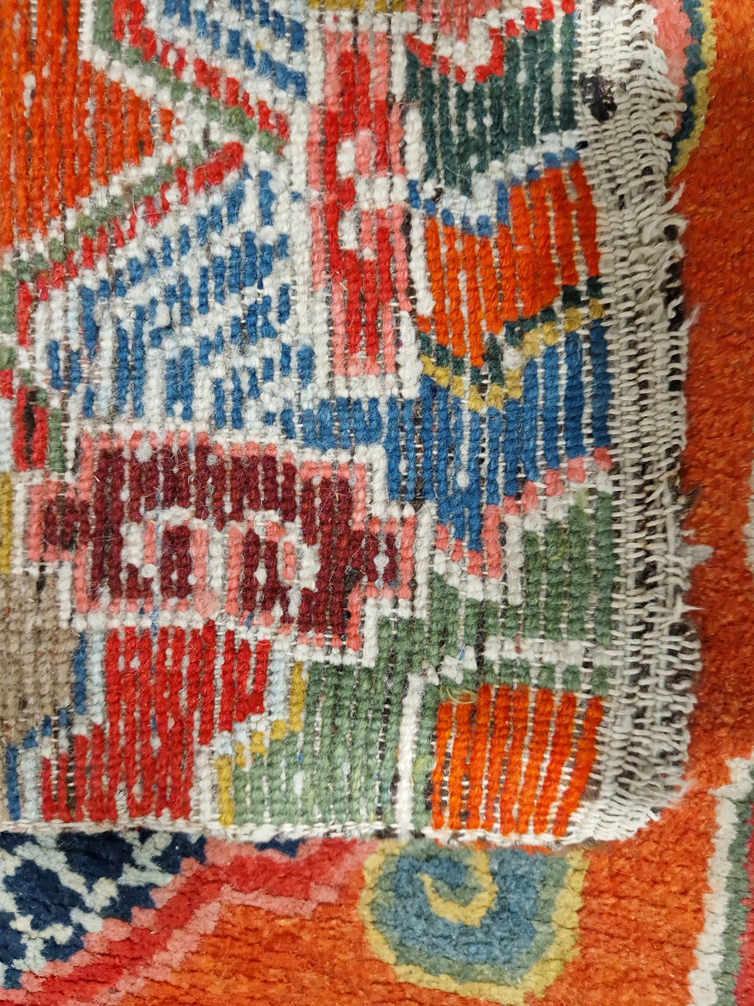 Pair of Chinese style rugs, possibly Tibetan, the central panel with two dragons chasing flaming - Image 27 of 88