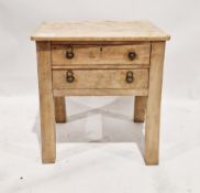 Late 19th/early 20th century pine hall unit of rectangular form with two long drawers to the