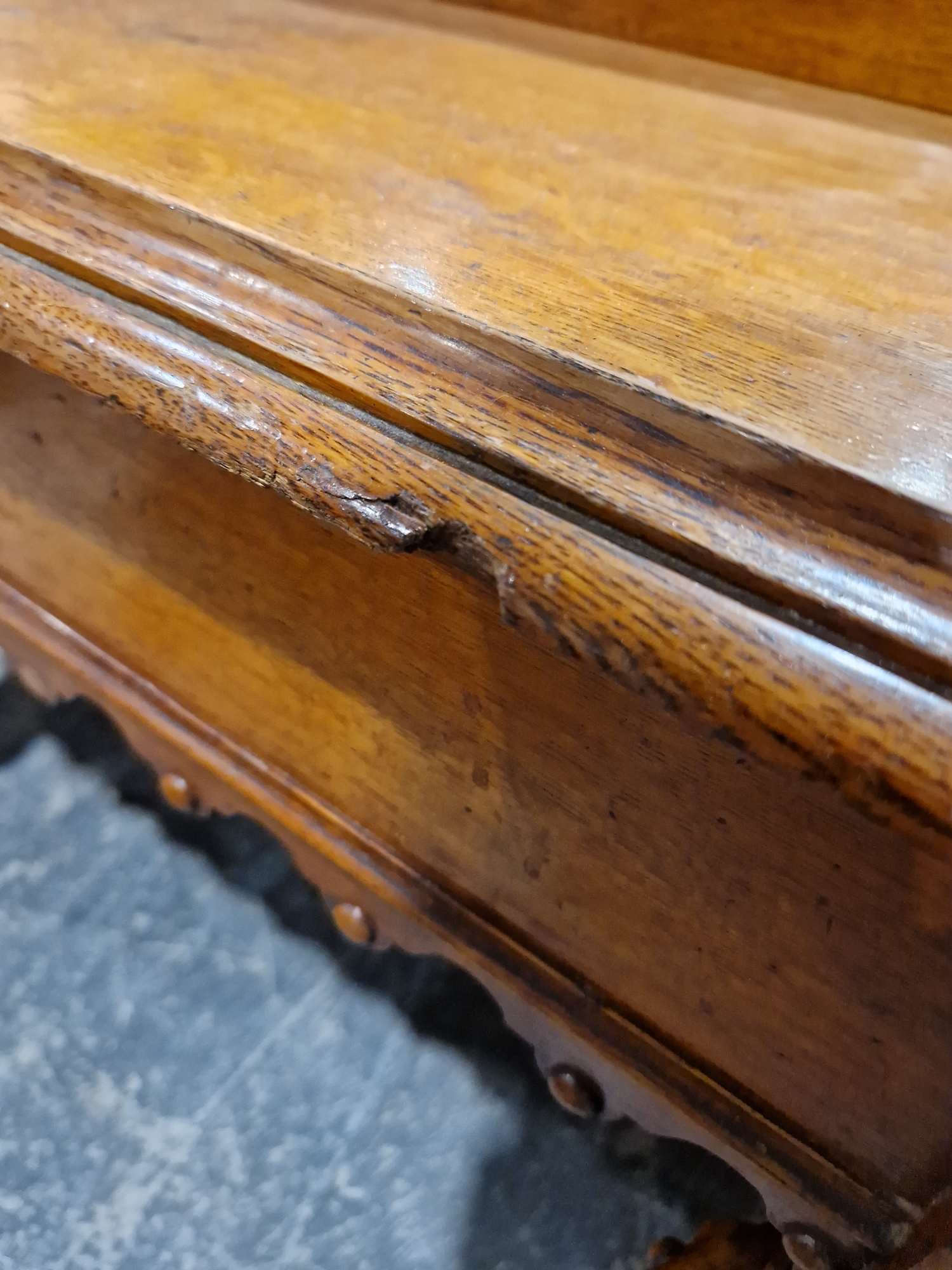 Late 19th/early 20th century oak Gothic style hall table with single drawer to one side, raised on - Image 10 of 19