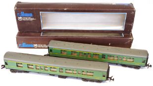 Four boxed Lima O gauge passenger coaches to include 2 X 6620 and 2 x 6617 (writing on back of back)