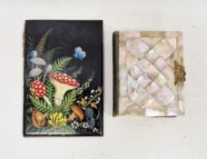 Victorian mother of pearl and leather bound photograph album, containing a selection of family and