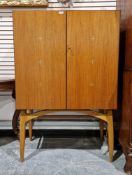 Mid-century Swedish teak and mahogany cocktail cabinet by Stil Form of Stockholm, the front