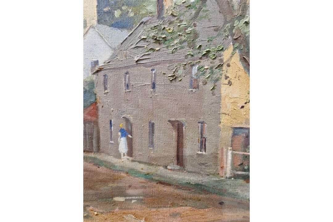 Marcus Ford  Oil on canvas "Folkton - Yorks", street scene, signed and titled verso, 49.5cm x - Image 15 of 18
