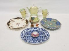 Royal Albert Crown China Art Deco part coffee service with yellow, green and gilt banded decoration,