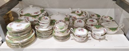 Paragon bone china Rockingham Green pattern part dinner service, printed black marks, comprising a