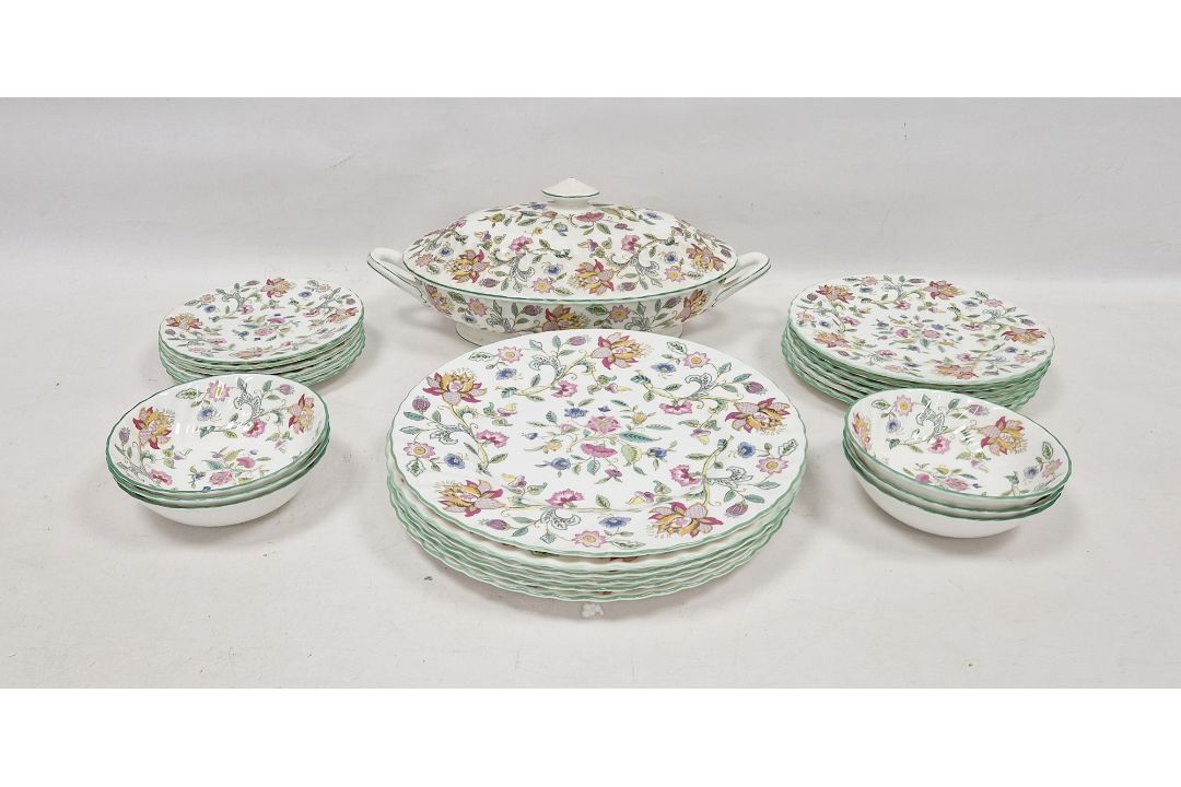 LOT WITHDRAWN Minton bone china 'Haddon Hall' pattern part dinner service, printed brown marks, - Image 1 of 2