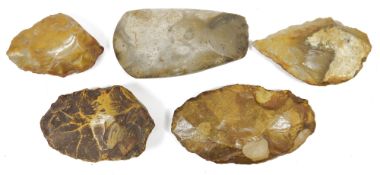 LOT WITHDRAWN Polished stone axe head and assorted stone tools, possibly Neolithic  Condition Report