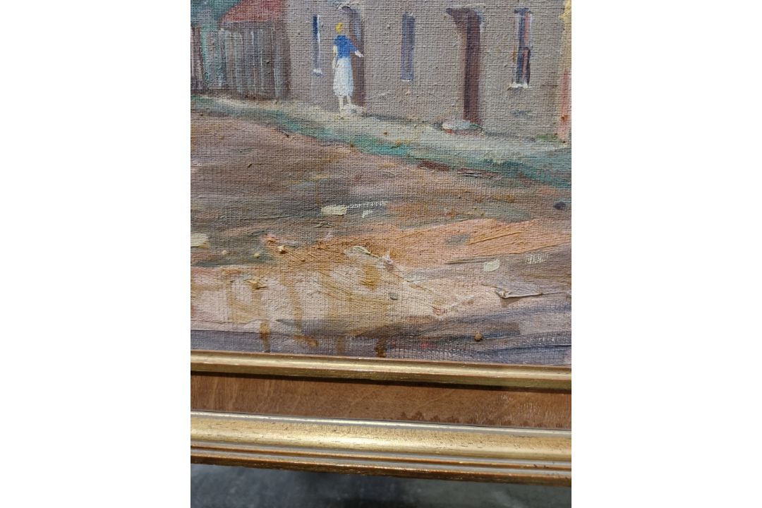 Marcus Ford  Oil on canvas "Folkton - Yorks", street scene, signed and titled verso, 49.5cm x - Image 17 of 18