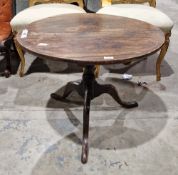 Georgian oak circular tripod table